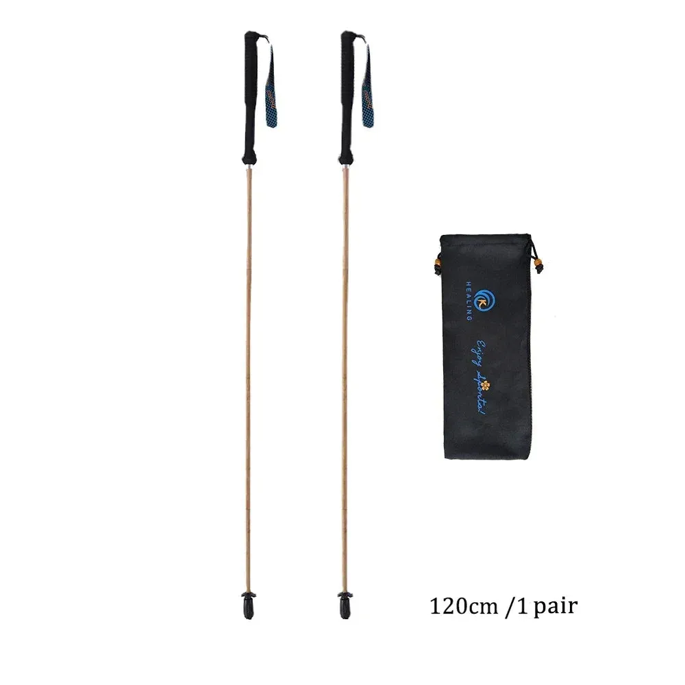 Folding Ultra-Light Carbon Fiber Hiking Poles: 5-Section Trekking Sticks