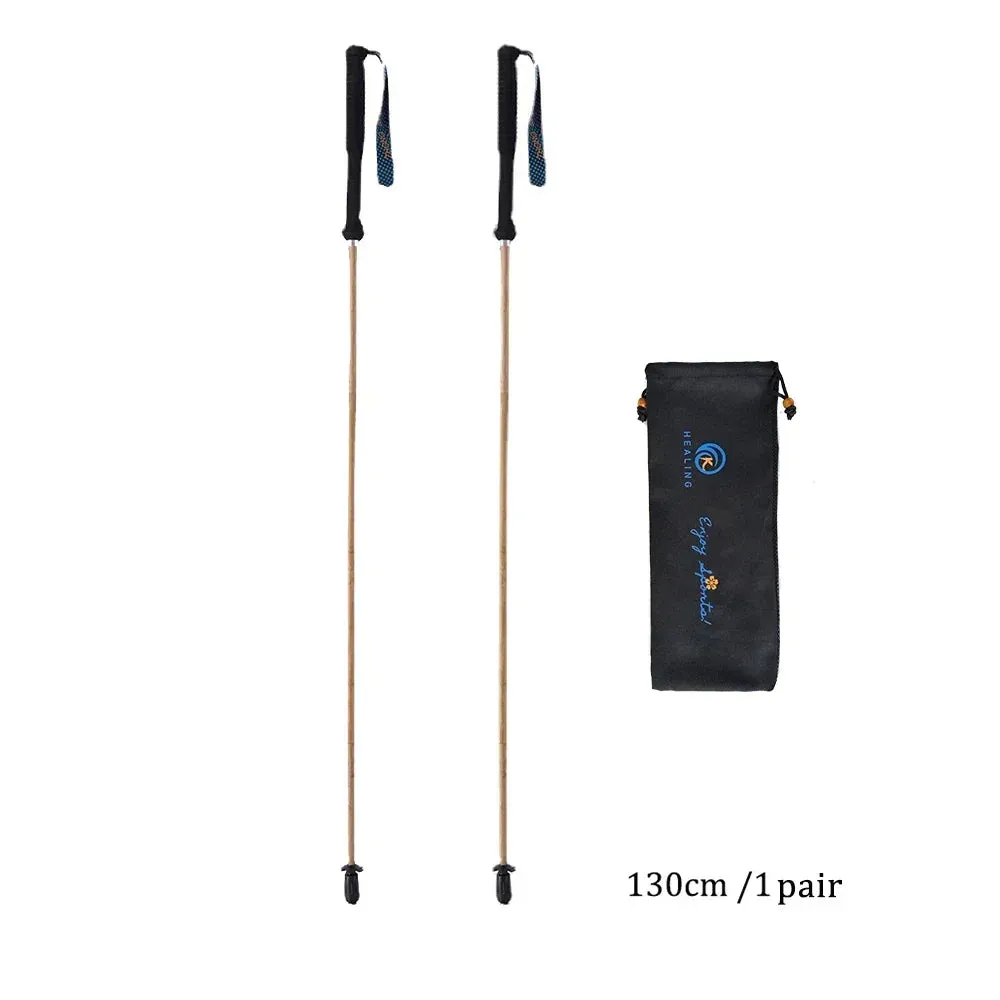 Folding Ultra-Light Carbon Fiber Hiking Poles: 5-Section Trekking Sticks
