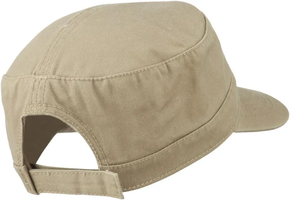 Garment Washed Adjustable Army Cap
