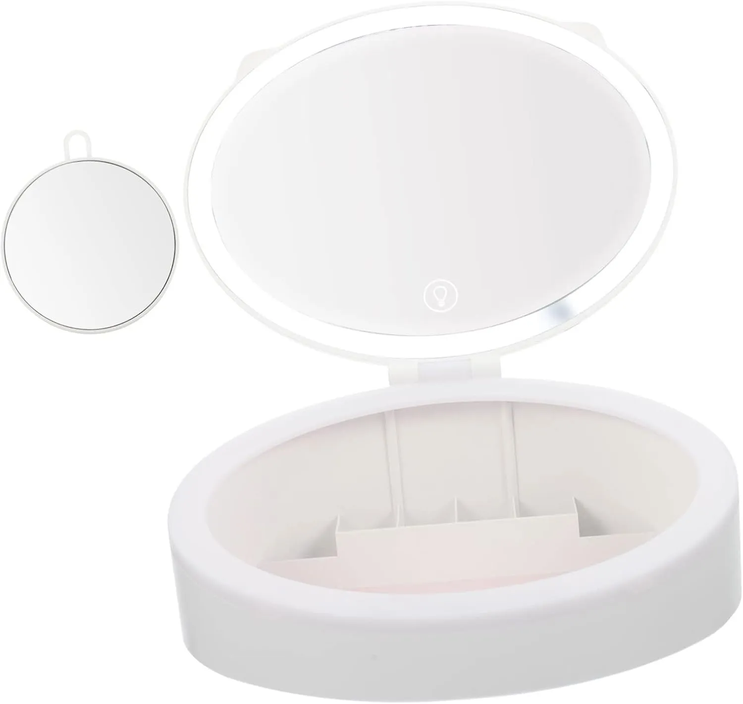 Gatuida Compact Led Makeup Mirror with Storage Case Portable Design with Smart Sensor and Features Go and Detailed Grooming