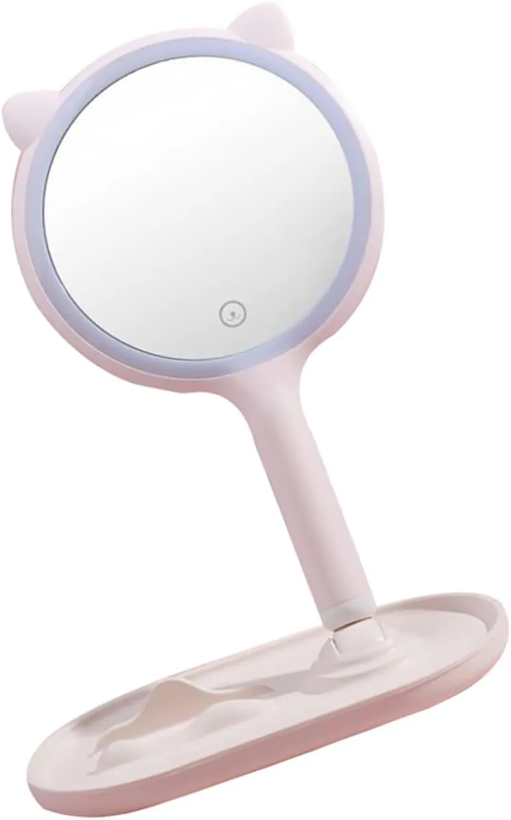 Gatuida Lighted Makeup Mirror with Brightness Portable Desktop LED Vanity Mirror for Cosmetic Mirror for Daily Makeup Use and Travel