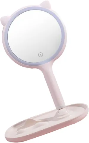 Gatuida Lighted Makeup Mirror with Brightness Portable Desktop LED Vanity Mirror for Cosmetic Mirror for Daily Makeup Use and Travel