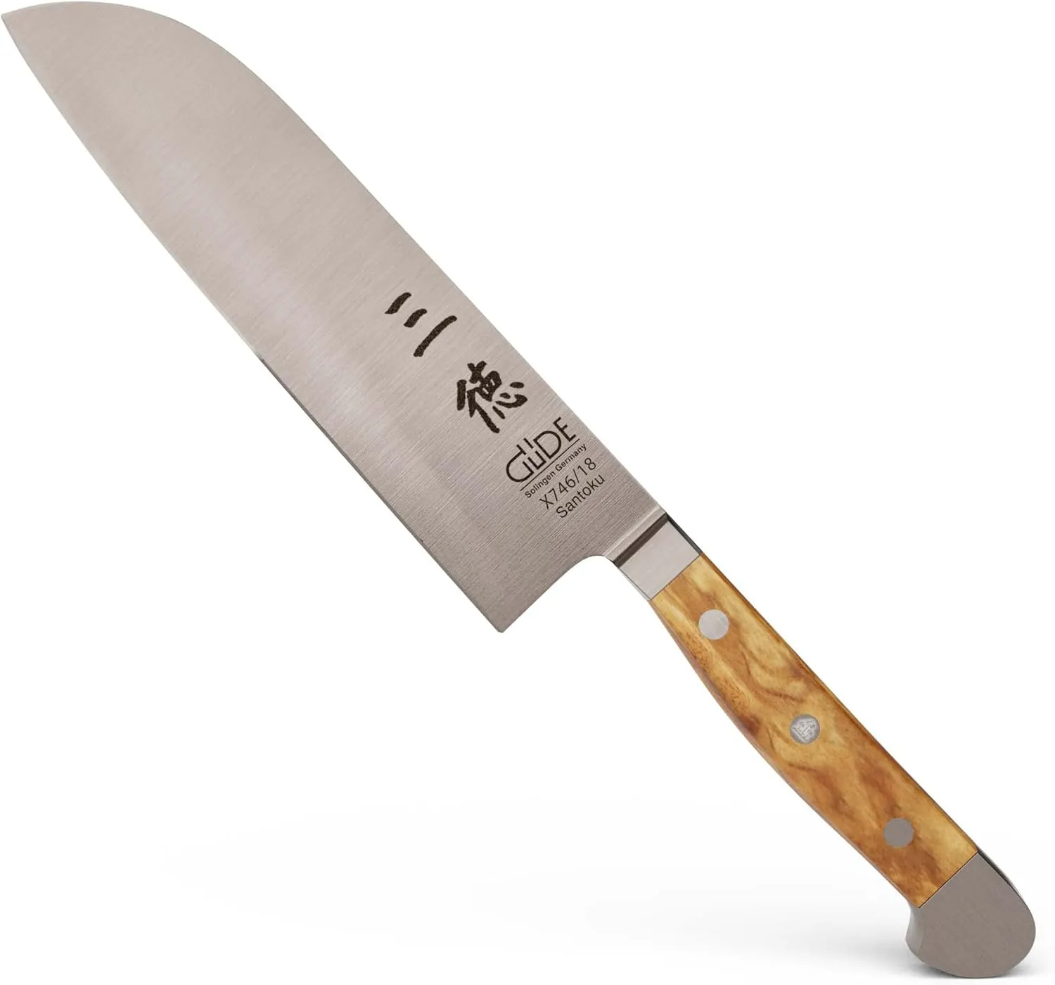 Güde Alpha Olive Series Hand Forged/Sharpened Santoku Knife, 7-in - Ice Hardened Steel - Made in Solingen, Germany Since 1910