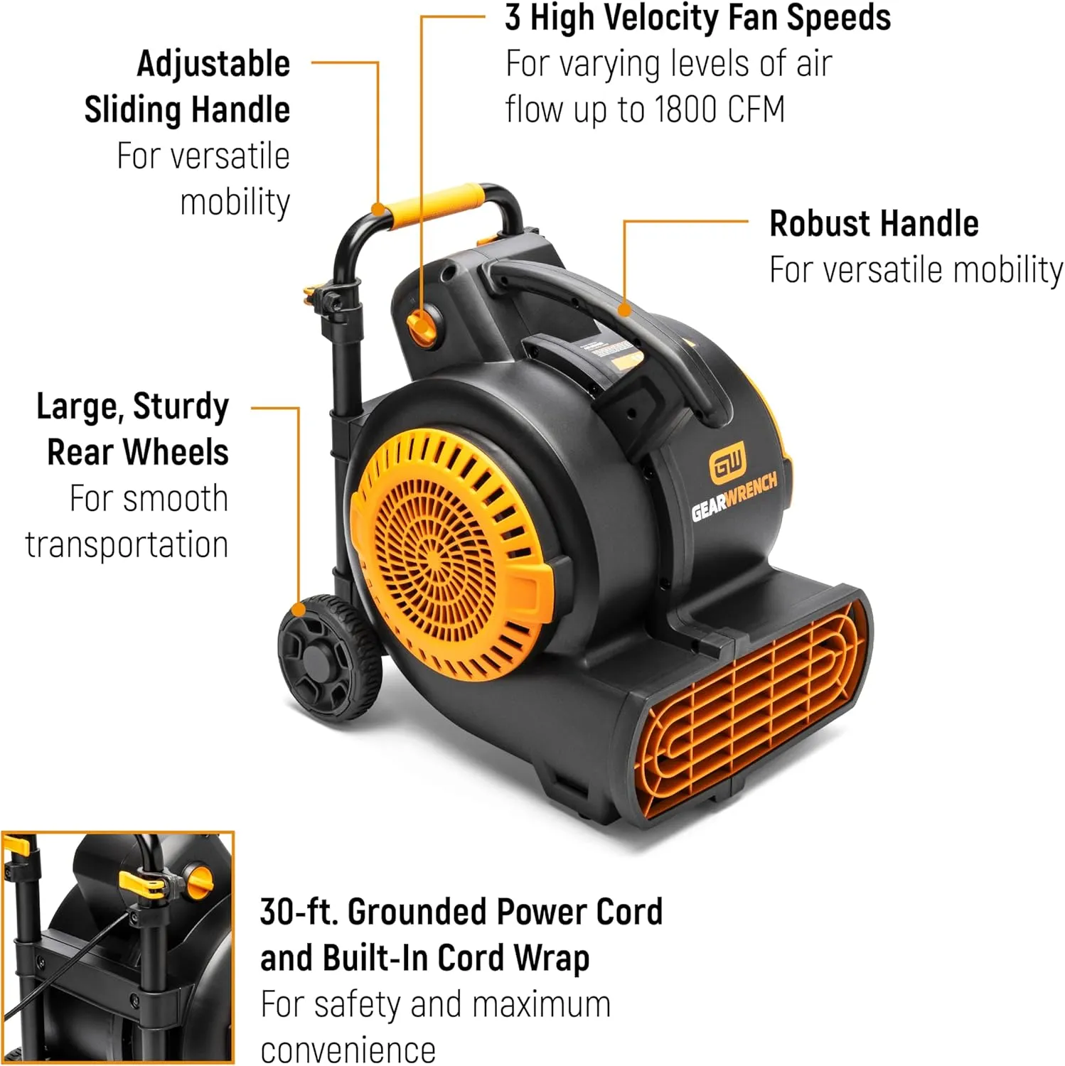 GEARWRENCH 1800 CFM Compact Air Mover | GWAM1800