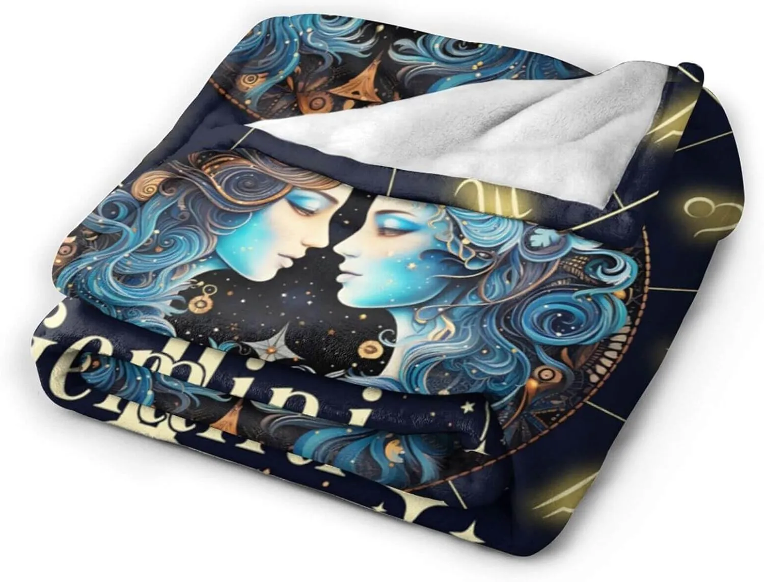 Gemini Zodiac Blanket for Boys Girls, Secret Astrology Themed Design Printed Throw Blankets for Kids Lap, Chair Sofa, Warm Soft Cozy Blanket, 40"x 50"