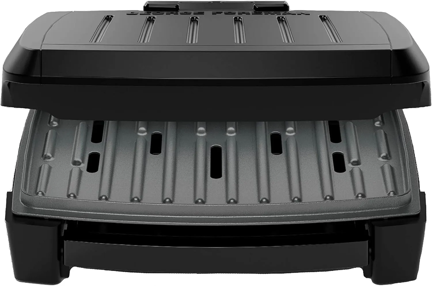 George Foreman® Fully Submersible™ Grill, NEW Dishwasher Safe, Wash the Entire Grill, Easy-to-Clean Nonstick, Black/Grey