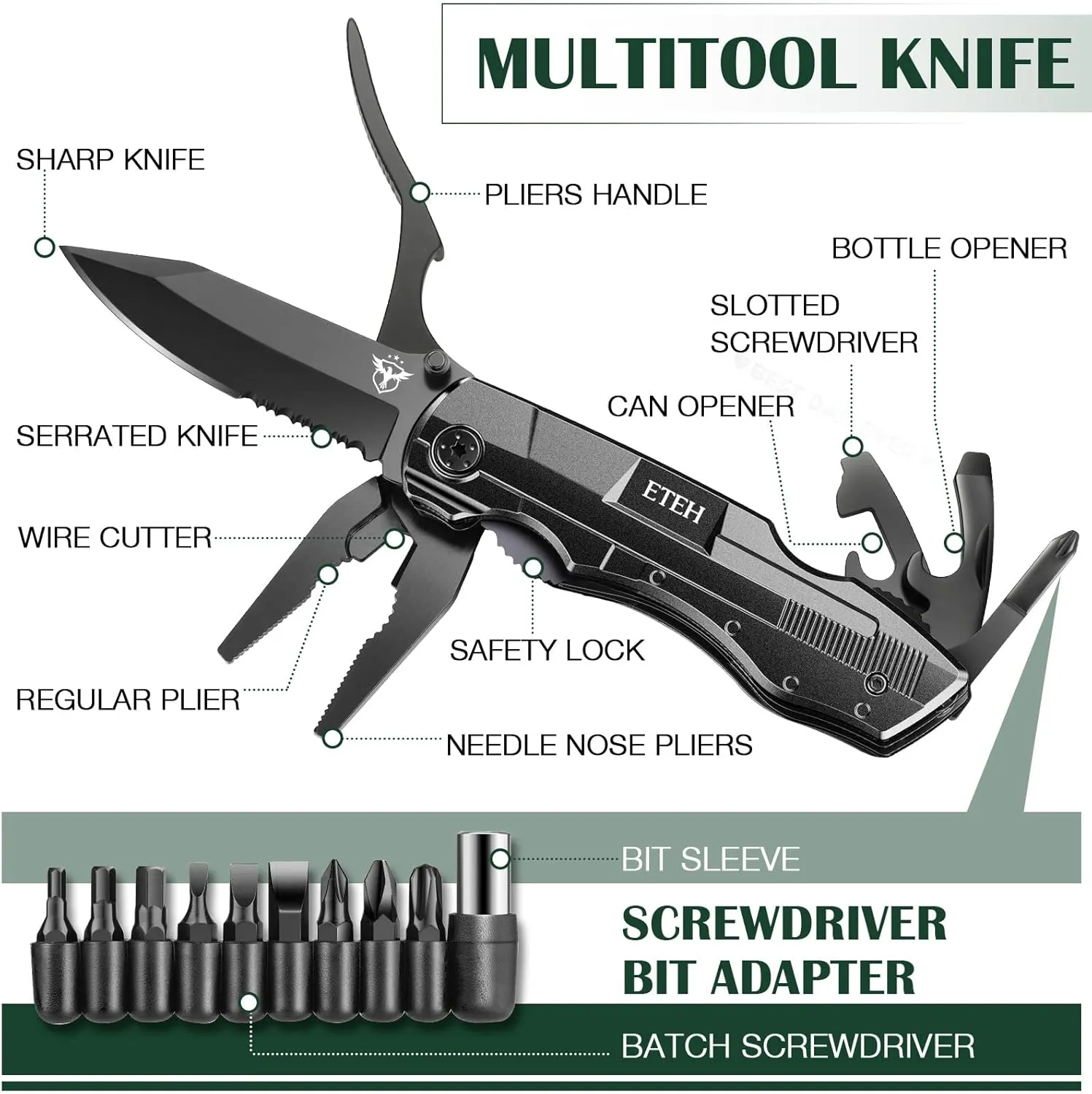 Gifts for Men Him Dad Boyfriend,Multitool Pocket Knife for Men,Anniversary Christmas Gifts for Birthday,Hiking Camping Knife with Screwdrivers Pliers Bottle Opener