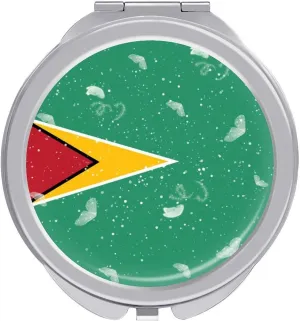Glittering Butterfly Guyana Compact Mirror Pocket Mirror Portable Mini Makeup Mirror Handheld Double-Sided Magnifying