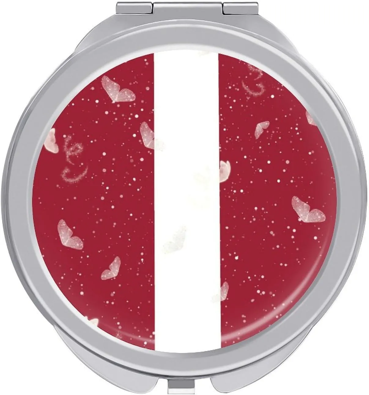 Glittering Butterfly Latvia Compact Mirror Pocket Mirror Portable Mini Makeup Mirror Handheld Double-Sided Magnifying