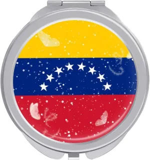 Glittering Butterfly Venezuela Compact Mirror Pocket Mirror Portable Mini Makeup Mirror Handheld Double-Sided Magnifying