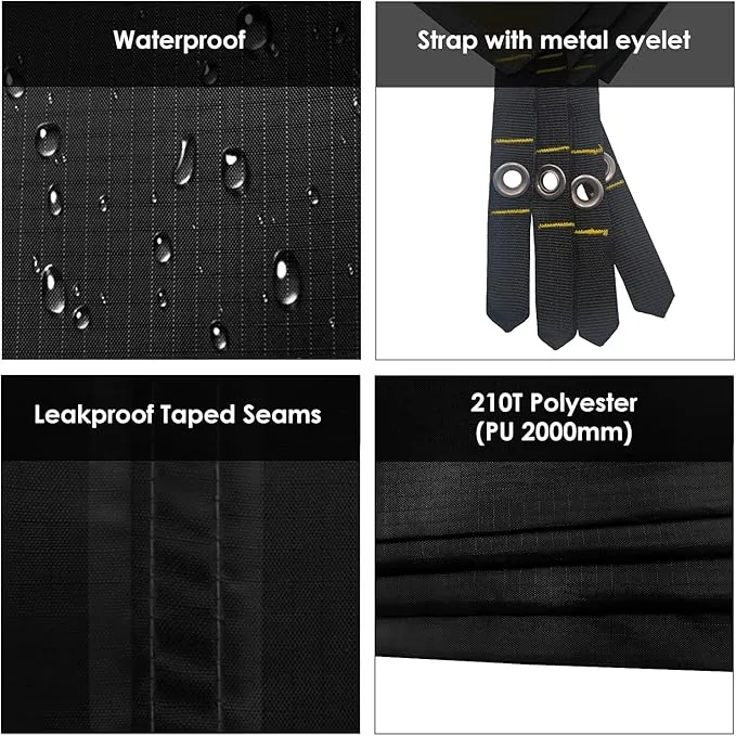 Gold Armour Tent Footprint, Camping Tarp Waterproof Ultralight - 84x60in | 84x84in | 84x96in | 82x106in | 120x108in | 120x120in | 120x144in Floor and Ground Tarps for Camping Hiking (Black 82x106in)