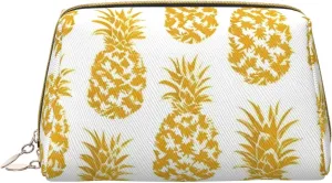 Gold Pineapple Toiletry Pouch, Travel-Friendly Makeup Organizer For Makeup Brushes, Lipsticks
