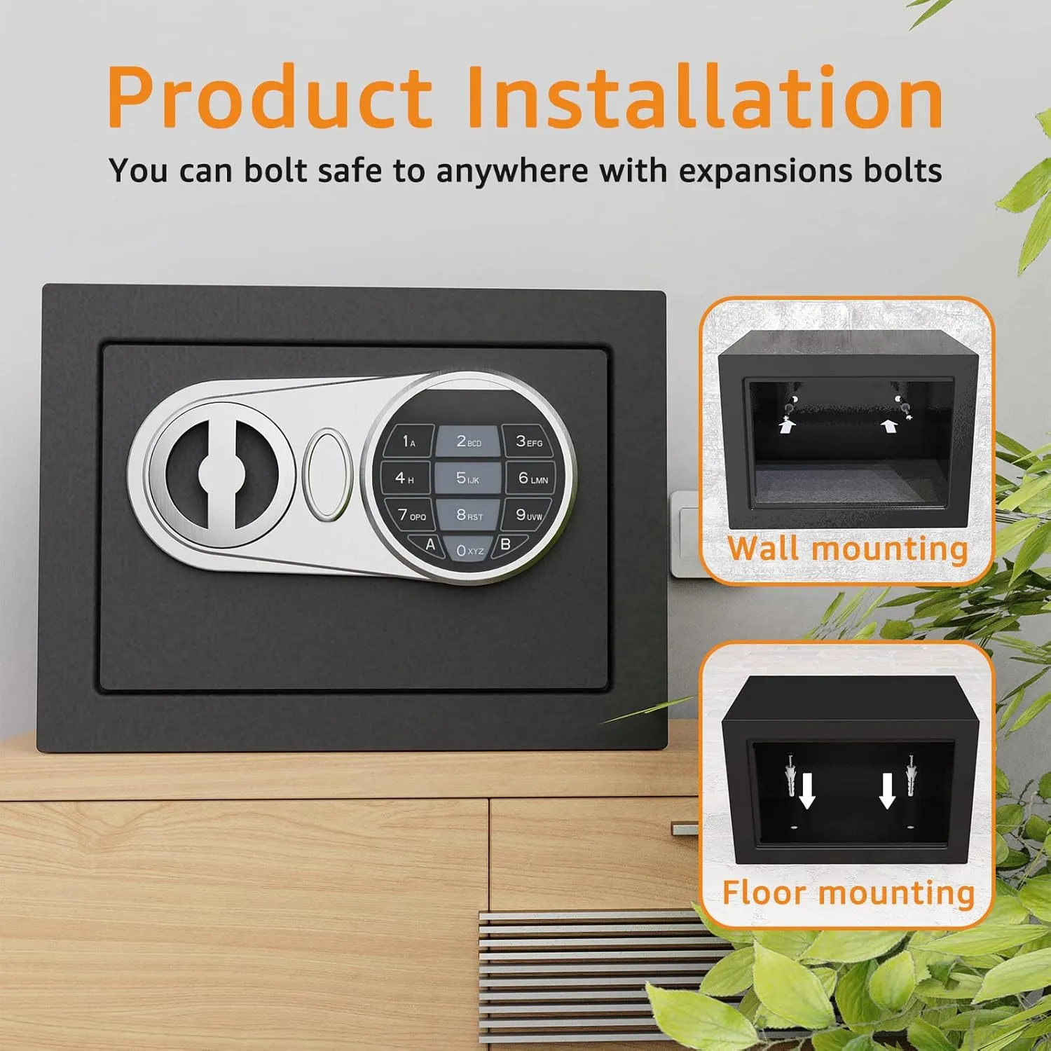 Goldenkey Small Fireproof Safe Box for Home Use, Digital kids Money Safe for Cash and Coin with Keys&Code, Mini Safe Box for Home, House, Hotel, 6.69"D x 9.05"W x 6.69"H, 0.236 Cu.Ft.