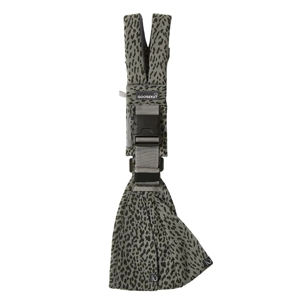 GOOSEKET 365 Toddler Carrier, 100% Cotton, Lightweight, Easy-to-USE, Portable, Suitable from 6-48 Months, Supports UP to 44LBS (Gray Leopard)