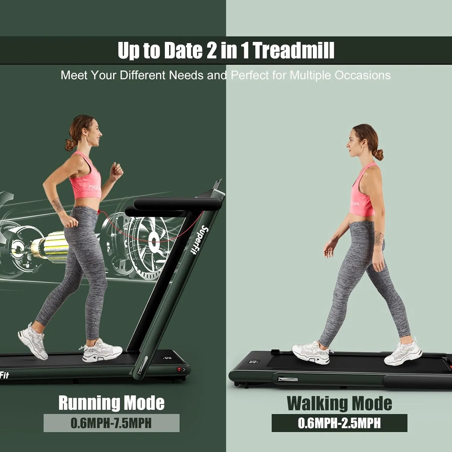 Goplus 1100W Folding Treadmill Electric Motorized Power Fitness Running Machine w/Support