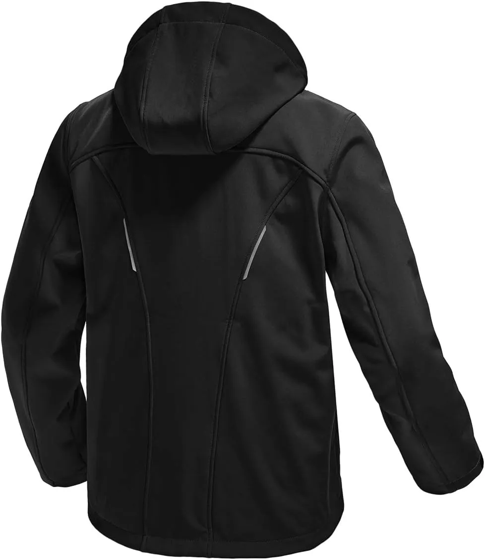 Gopune Men's Lightweight Soft Shell Jacket Fleece Lined Waterproof Hooded Hiking Winter Jacket