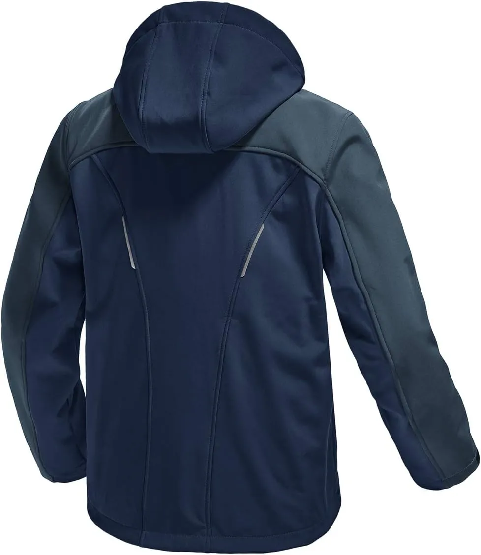 Gopune Men's Lightweight Soft Shell Jacket Fleece Lined Waterproof Hooded Hiking Winter Jacket