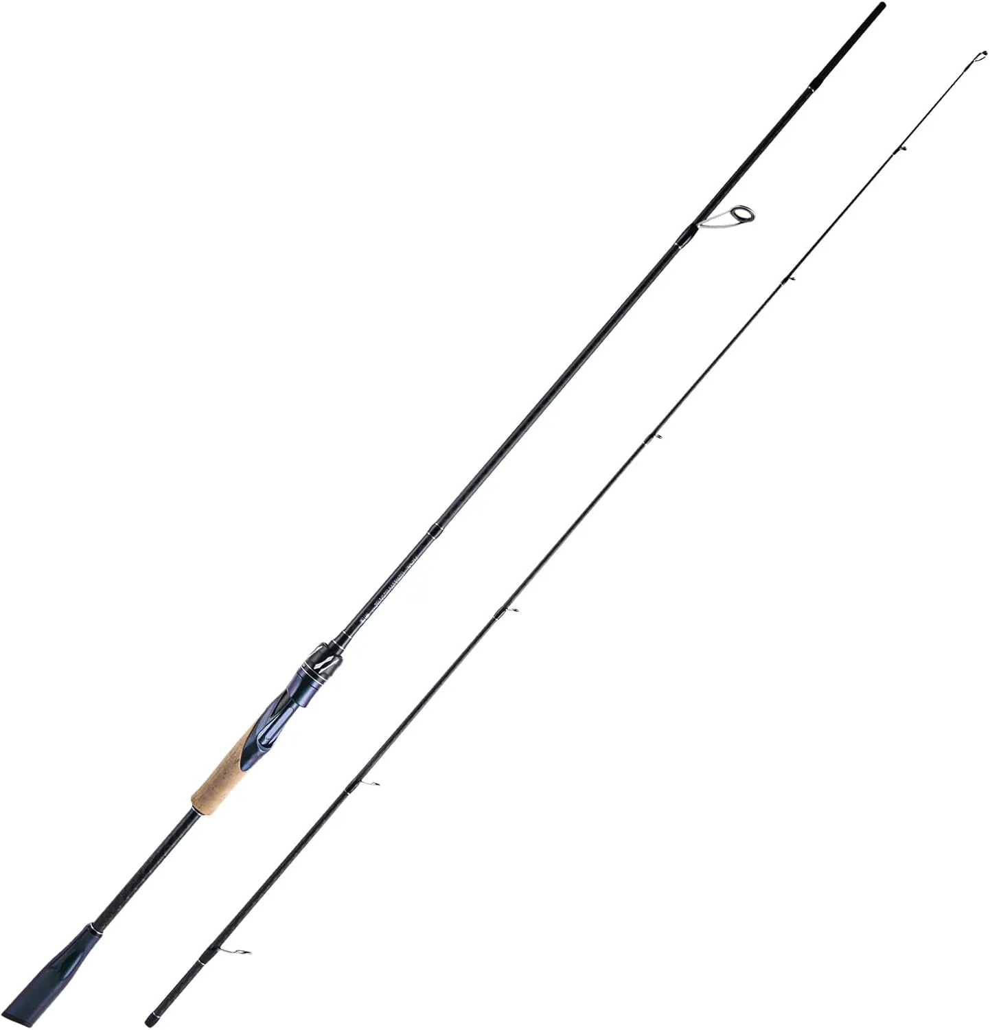Goture Fishing Spinning Rod Carbon Fiber Shaped Handle,2 Piece Fishing Rod, Spinning 6'6'' Medium Light Fast for Saltwater/Freshwater