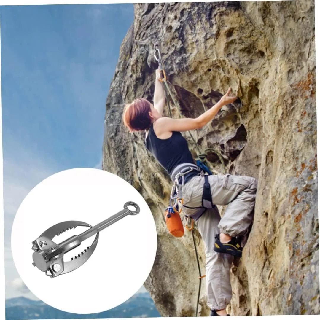 Grappling Hook, 4 Teeth Climbing Hook Stainless Steel Folding Grappling Hook Climbing Claw Survival Tools Equipment Outdoor Rock Climbing Hiking,One