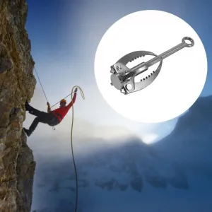 Grappling Hook, 4 Teeth Climbing Hook Stainless Steel Folding Grappling Hook Climbing Claw Survival Tools Equipment Outdoor Rock Climbing Hiking,One