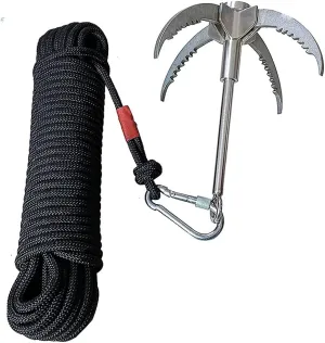 Grappling Hook Folding Foldable Survival Claw Stainless Steel Hook Outdoor Camping Exploring Climbing Sawtooth Anchor