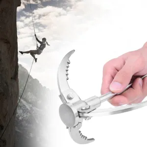 Grappling Hook with 3 Claws, Multifunctional Stainless Steel Folding Grappling Hook, Climbing Grappling Hook with Storage Bag for Outdoor Survival Tree Hiking, Tree Limb Removal, Catch Fish
