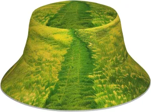 Grassland Paths Sun Hat, Fisherman's Hat, Foldable Sun Hat, for Men and Women, Suitable for Beach, Camping, Hiking Black