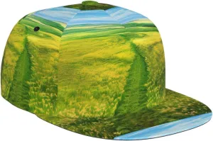 Grassland Paths Unisex Adjustable Snapback Design Hat, for Daily Wear Outdoor Activities Clothing Black