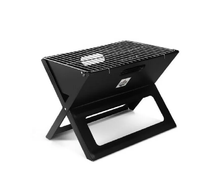 Grillz Notebook Portable Charcoal BBQ Grill/Heavy-duty Construction/Carry Handle