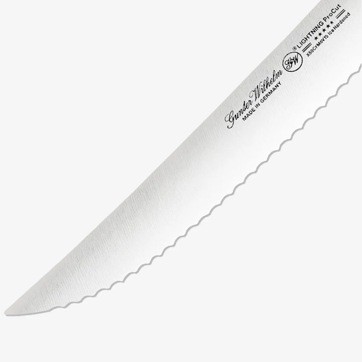 Gunter Wilhelm Lightning Utility/Steak Knife Serrated, 5 Inch | Brown and Grey ABS Handle SKU: 10-113-1105
