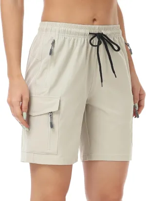 GymBrave Women's Hiking Shorts Quick Dry Lightweight Cargo Shorts for Outdoor Athletic Travel with Pockets