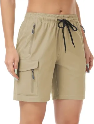 GymBrave Women's Hiking Shorts Quick Dry Lightweight Cargo Shorts for Outdoor Athletic Travel with Pockets