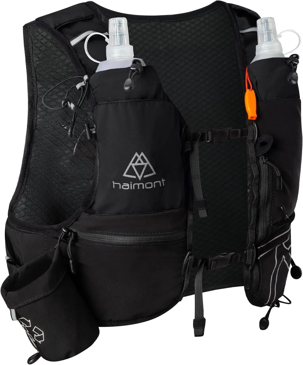 Haimont Hydration Running Vest with Water Bottles for Women Men, Adjustable Lightweight 8L Water Backpack with Soft Flasks for Trail Running