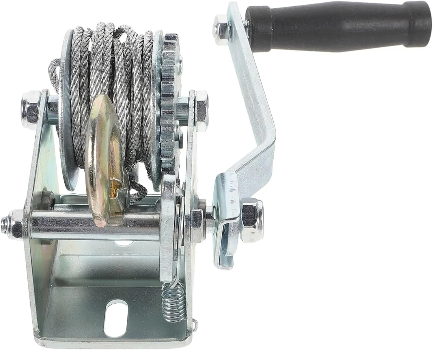 Hand Crank Winch, 500lb Mini Manual Winch Heavy Duty Steel Cable Portable Hand Crank Towing Boat Trailer Loading Winches Material Handling Tools,for Trailer, Boat (1 500lb)