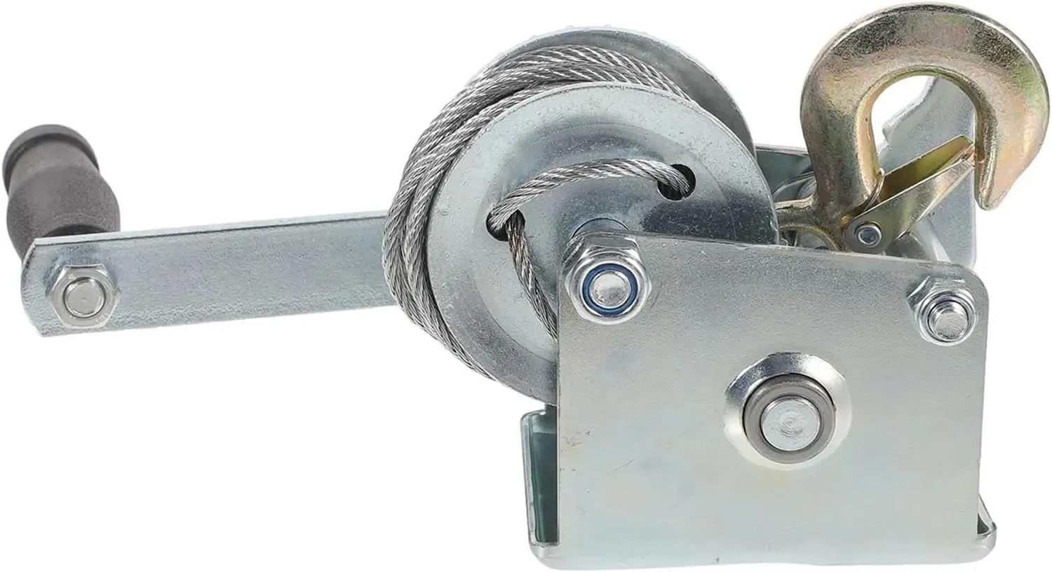 Hand Crank Winch, 500lb Mini Manual Winch Heavy Duty Steel Cable Portable Hand Crank Towing Boat Trailer Loading Winches Material Handling Tools,for Trailer, Boat (1 500lb)