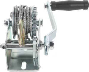 Hand Crank Winch, 500lb Mini Manual Winch Heavy Duty Steel Cable Portable Hand Crank Towing Boat Trailer Loading Winches Material Handling Tools,for Trailer, Boat (1 500lb)