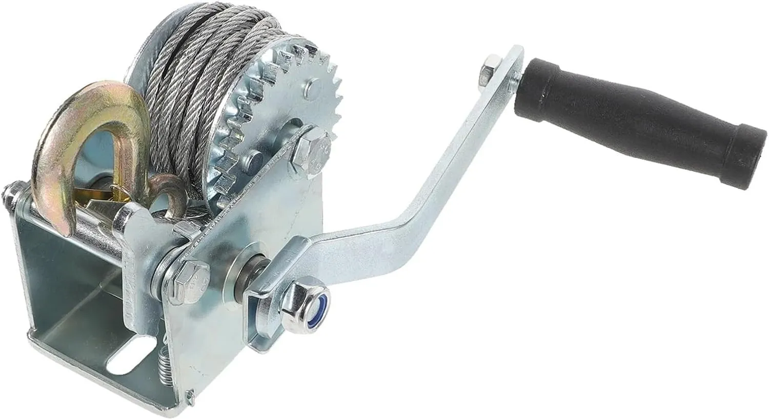Hand Crank Winch, 500lb Mini Manual Winch Heavy Duty Steel Cable Portable Hand Crank Towing Boat Trailer Loading Winches Material Handling Tools,for Trailer, Boat (1 500lb)