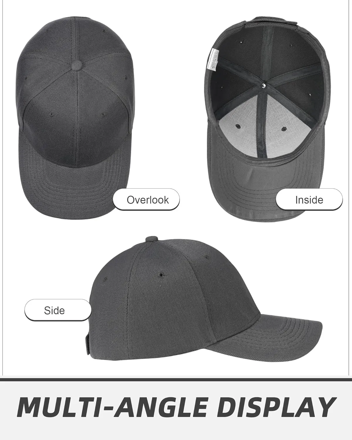 Handepo 24 Pcs Blank Baseball Cap Adjustable Back Strap Plain Blank Camouflage Hat Unisex Baseball Cap for Trucker Men Women