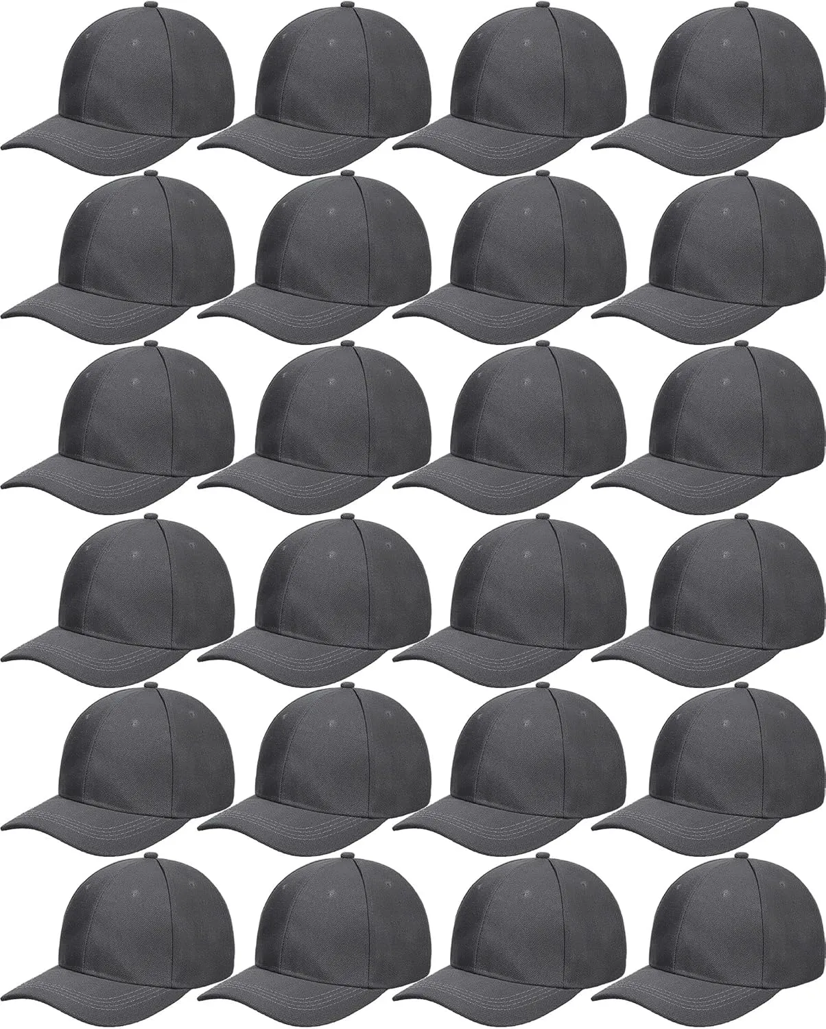 Handepo 24 Pcs Blank Baseball Cap Adjustable Back Strap Plain Blank Camouflage Hat Unisex Baseball Cap for Trucker Men Women
