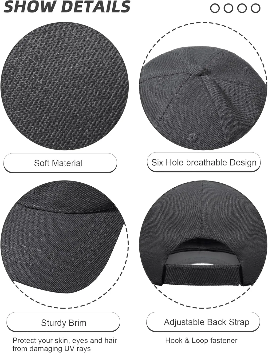 Handepo 24 Pcs Blank Baseball Cap Adjustable Back Strap Plain Blank Camouflage Hat Unisex Baseball Cap for Trucker Men Women