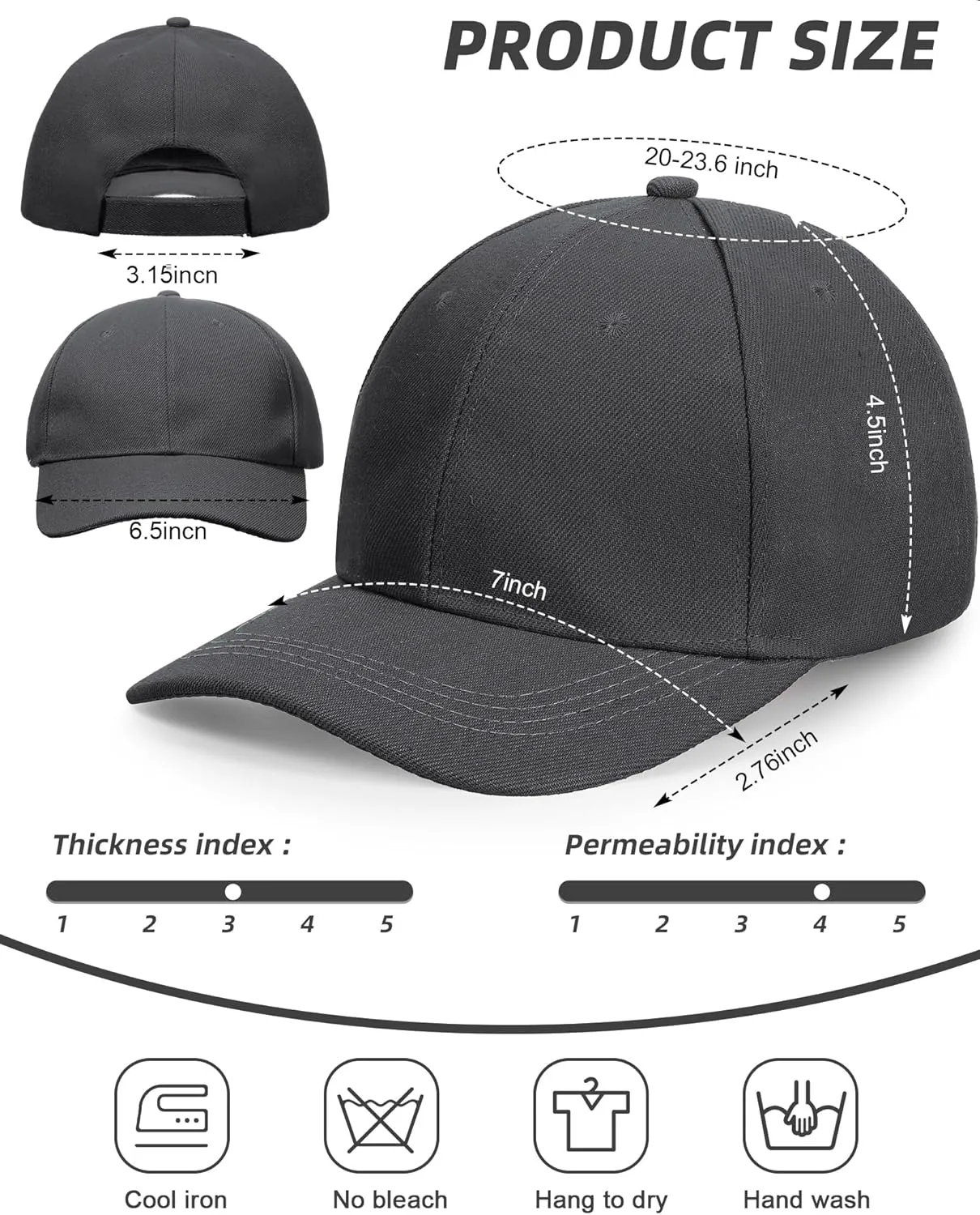 Handepo 24 Pcs Blank Baseball Cap Adjustable Back Strap Plain Blank Camouflage Hat Unisex Baseball Cap for Trucker Men Women