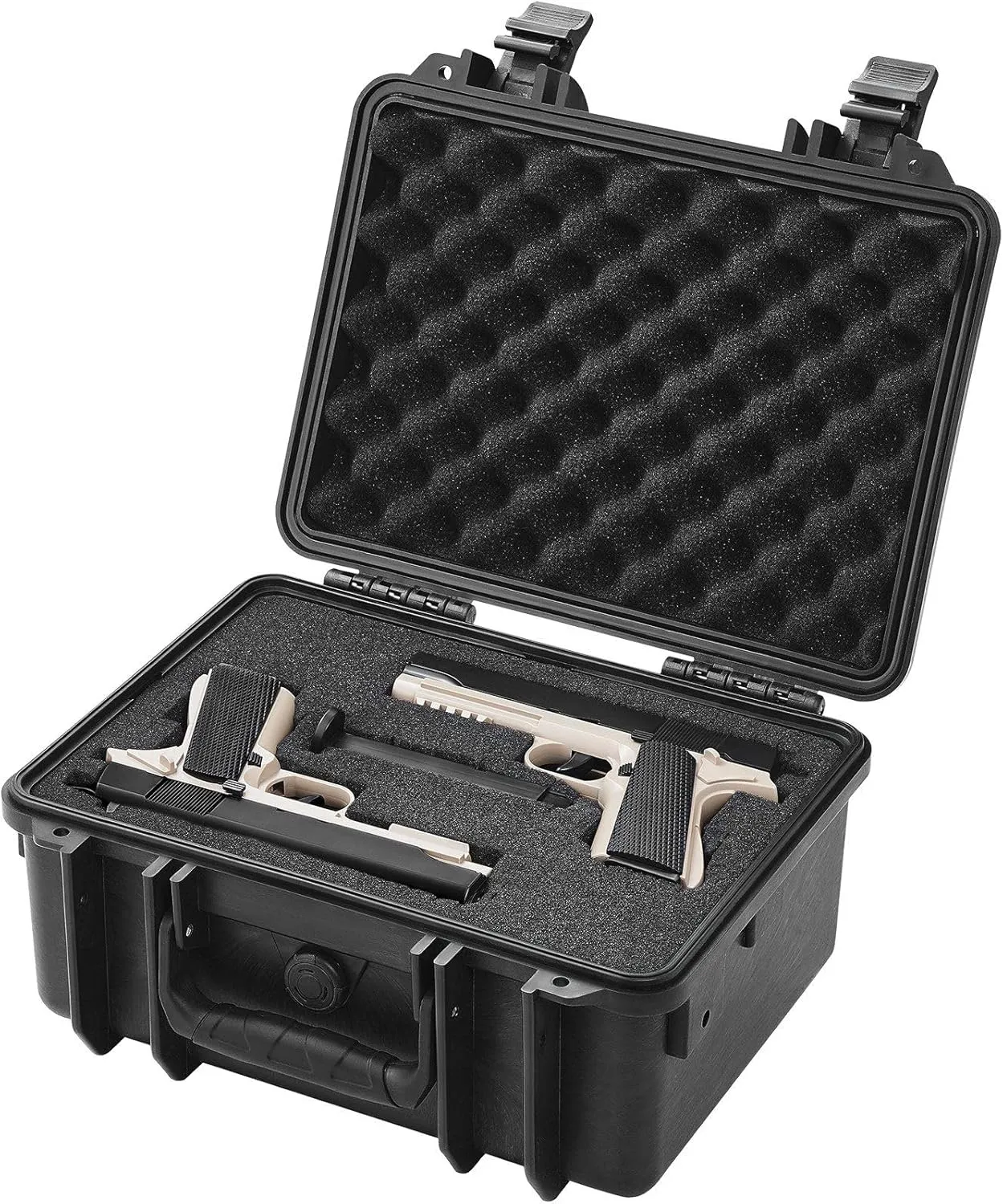 Hard Pistol Cases with Pre-cut PU Foam Lockable Pistol Case for 2 Pistol