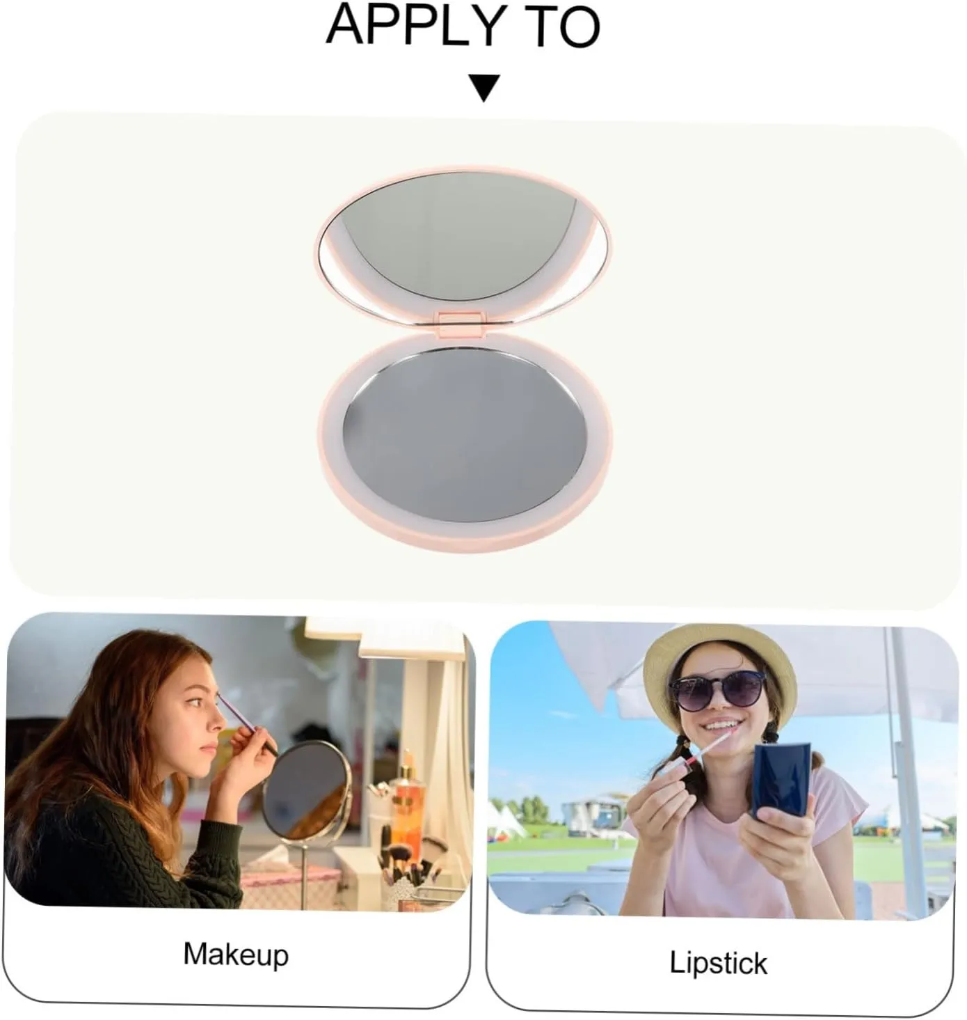 Hemoton 3sets Rechargeable Led Makeup Mirror Compact Portable Travel Mirror for Women High Definition Lighted Handheld Vanity for Daily Makeup