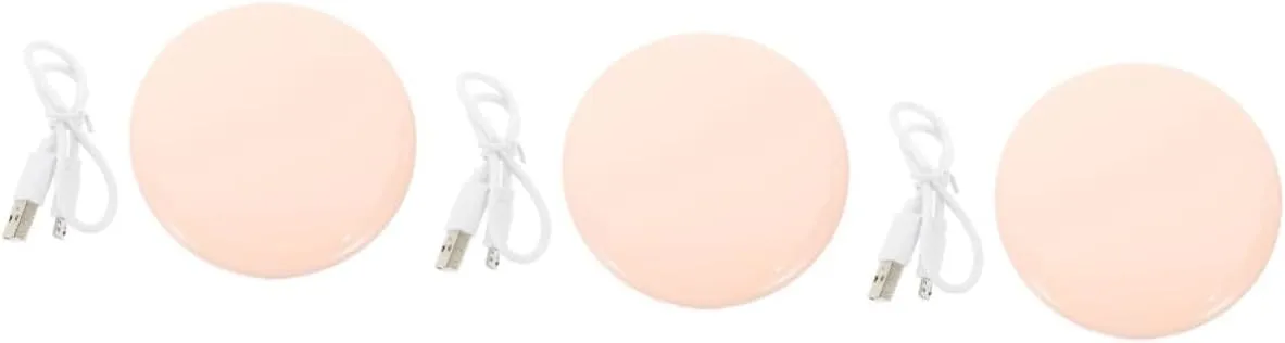 Hemoton 3sets Rechargeable Led Makeup Mirror Compact Portable Travel Mirror for Women High Definition Lighted Handheld Vanity for Daily Makeup