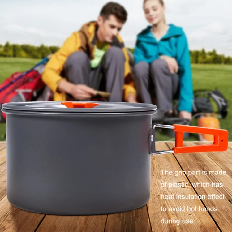 Hewolf HW-K1779 4-5 People Outdoor Aluminum Stove Portable Storage Camping Set(Gray)