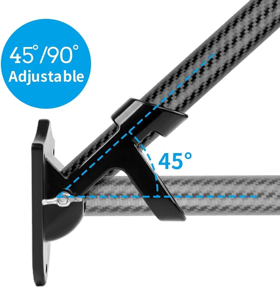 HIBLE Black Flag Pole 6 FT Carbon Fiber Flag Pole for House Porch Garden Yard, 1 Inch Tangle Free Flag Pole 5 Sections Residential Flag Pole (Flagpole Only, Not for Truck)