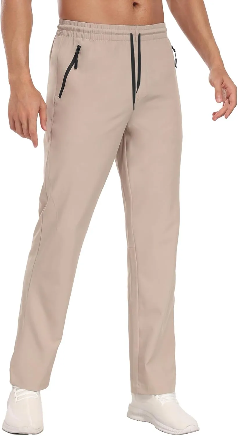 Hiking Pants for Men UPF 50  Cargo Quick Dry Water Resistant Elastic Waist Zip Pockets Travel Work Lightweight Running
