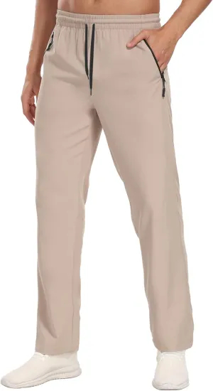 Hiking Pants for Men UPF 50  Cargo Quick Dry Water Resistant Elastic Waist Zip Pockets Travel Work Lightweight Running