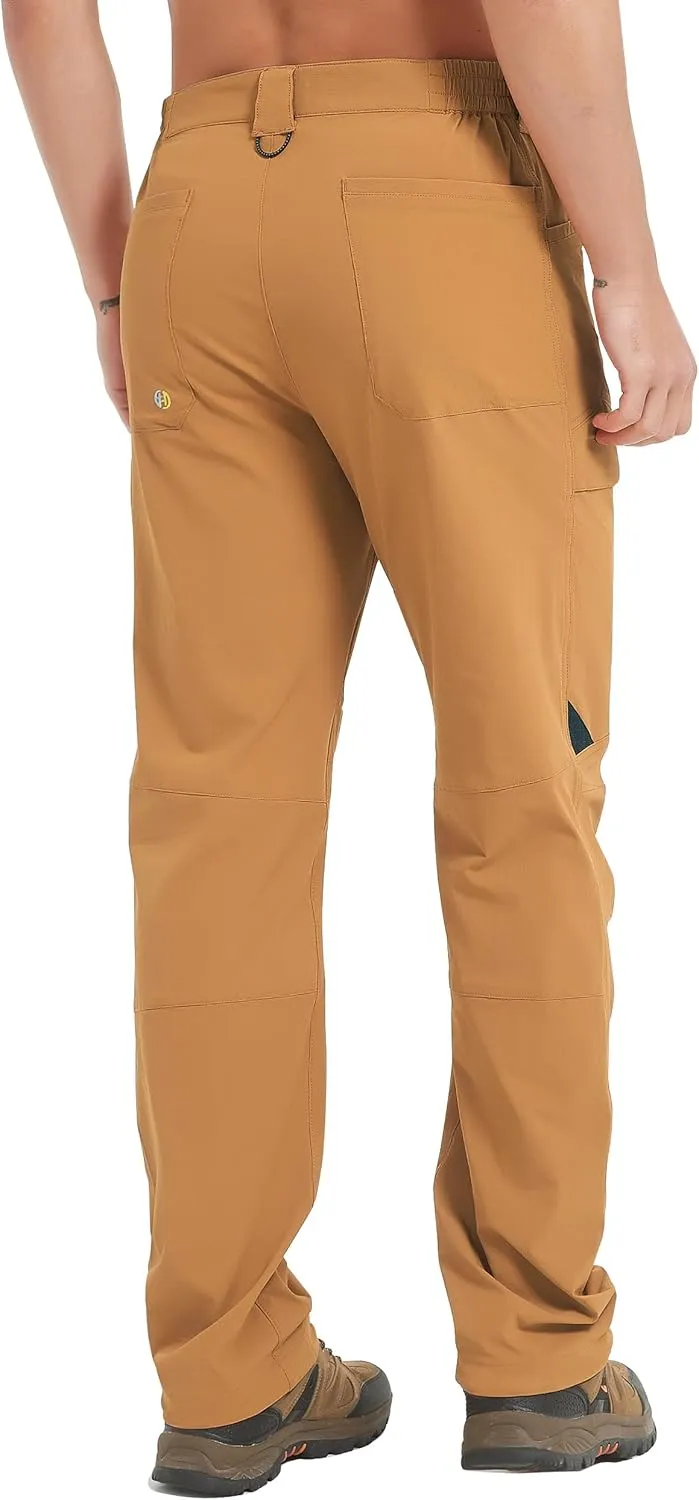 Hiking Pants Men Outdoor Cargo Quick Dry Lightweight Stretch Travel Pants with Elastic Waist for Fishing