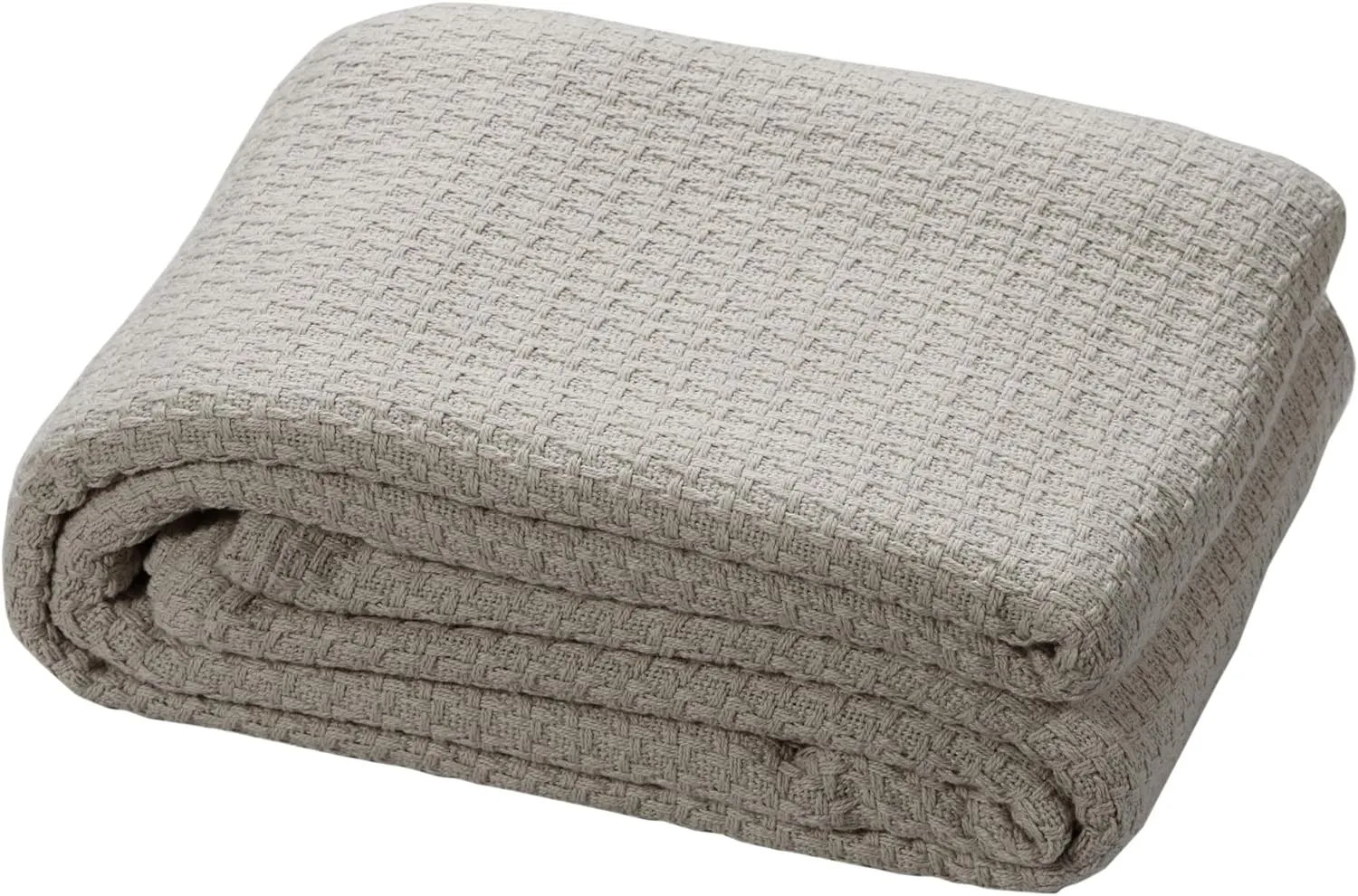 HILLFAIR 100% Soft Premium Combed Cotton Thermal Blanket– Queen Blankets– Soft Cozy Warm Cotton Blanket– Bed Throw Blanket– Queen Bed Blanket– All Season Cotton Blanket– Sand Queen Cotton Blanket